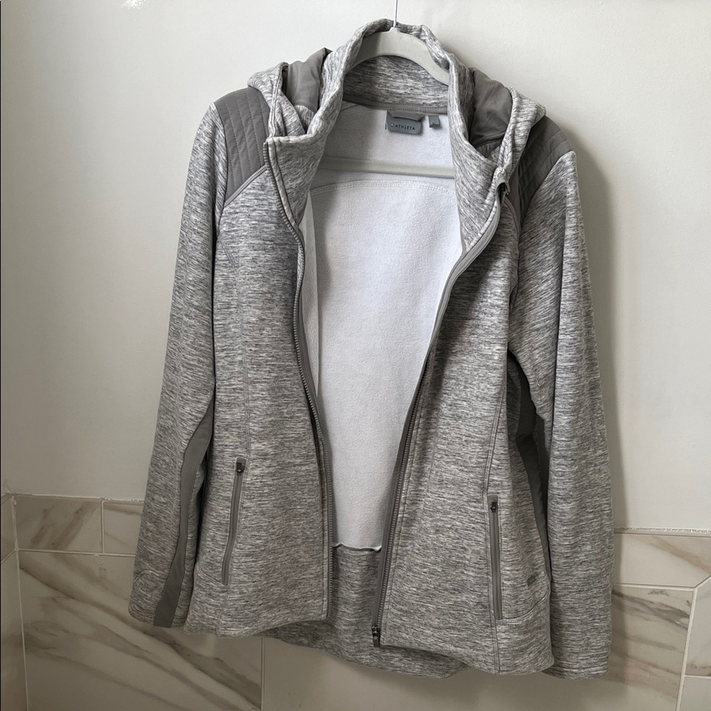Athleta Heather Gray Scuba Hoodie